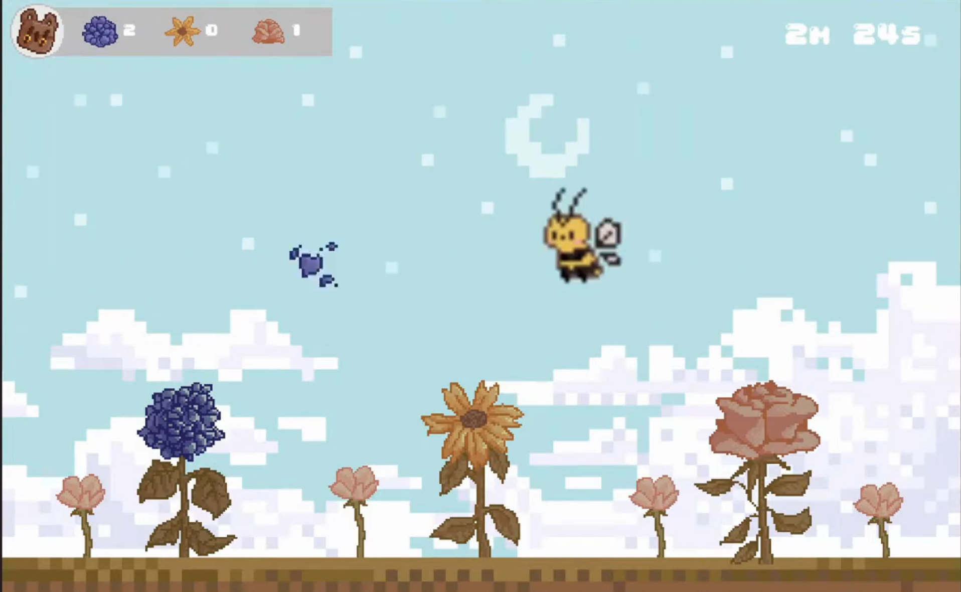 Gameplay screenshot of Save the Bees!, a social-good themed original game