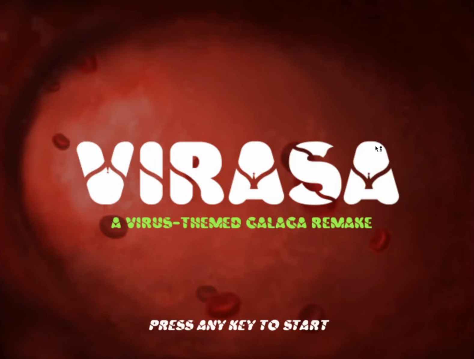 Gameplay screenshot of Virasa, a Galaga-inspired space shooter game